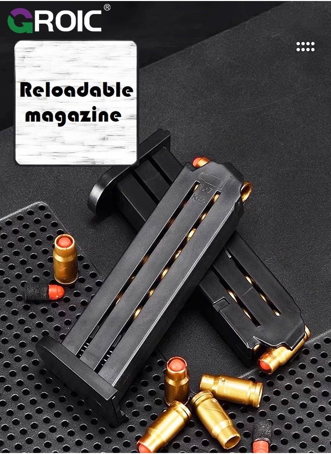 Soft Bullet Toy Gun Bullets, Soft Bullet Toy Gun Bullets Extra Accessories Supplement Package, Soft Bullet Toy Gun Bullets Supplies, 20 Pcs EVA Foam Bullets, 16 Pcs Shells, 2 Magazines, 2 Goggles
