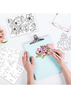 ORIGACH Realistic Magnolia Flower Stamps And Die And Layering Coloring Stencil Bundle For Card Making Album Arts Crafts Supplies  - Image 5