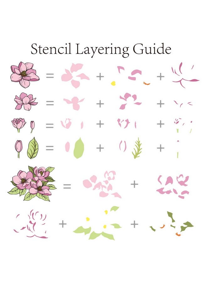 ORIGACH Realistic Magnolia Flower Stamps And Die And Layering Coloring Stencil Bundle For Card Making Album Arts Crafts Supplies - Image 3