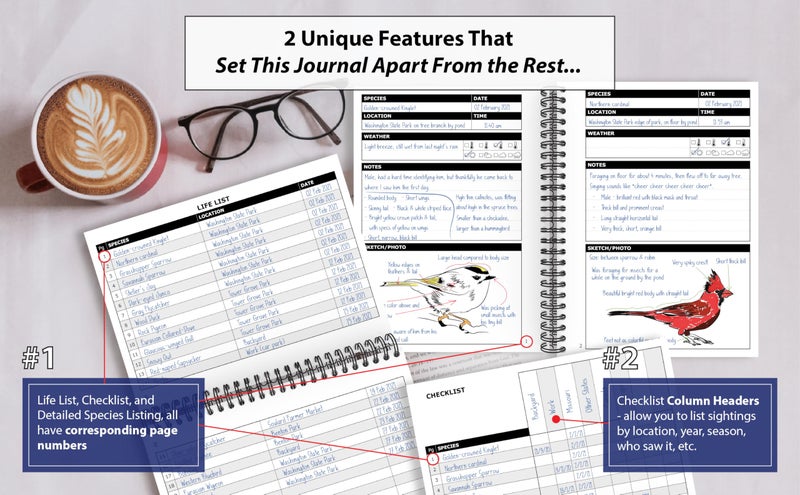 OptiLiving Publishing Birding Journal with Life List & Checklist A5 - Image 4