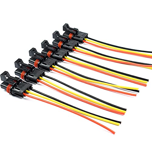 YMHHefy Pulse Power Plug Pigtail Connector 14 AWG Compatible with 1824 Polaris Ranger XP 1000 RZRPro RS1 General Bus Bar Harness Pigtail Connectors 6Pcs Yellow Red Black - Image 1