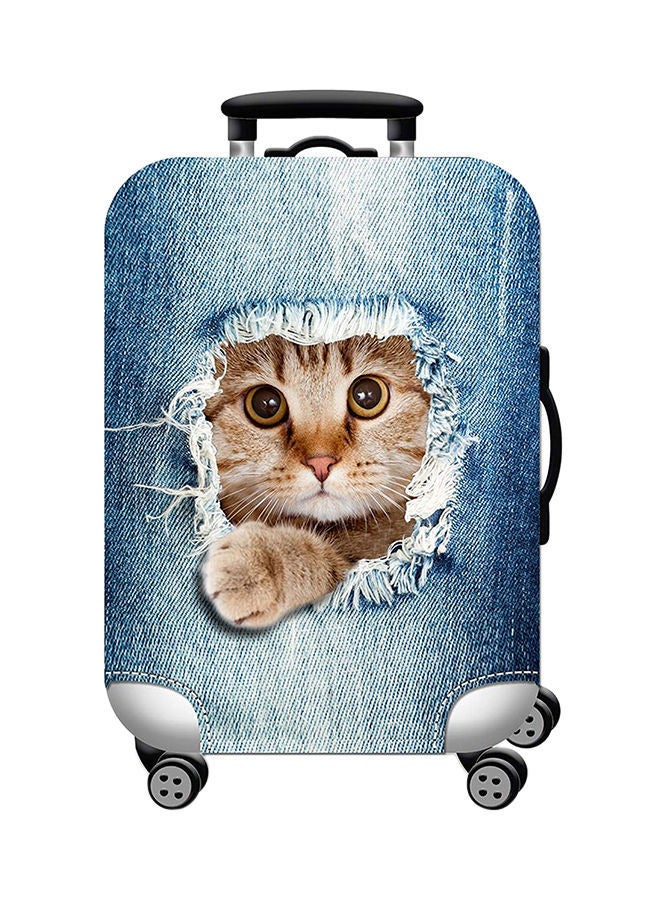 NIBEMINENT Cat Escape Rolling Luggage Cover Blue/Grey