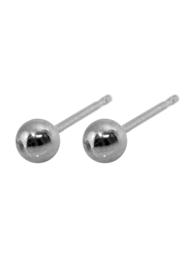 Caflon Fashion Sense White Stainless Ball Earring - 4 Mm