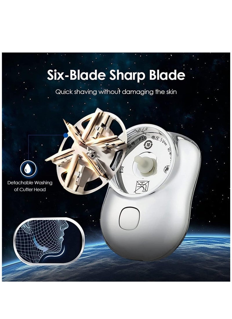 ELTRAZONE Pocket-sized Electric Shaver: Effortless Grooming on the Go with Mini USB Rechargeable Shaver for Men in Blue - Image 3