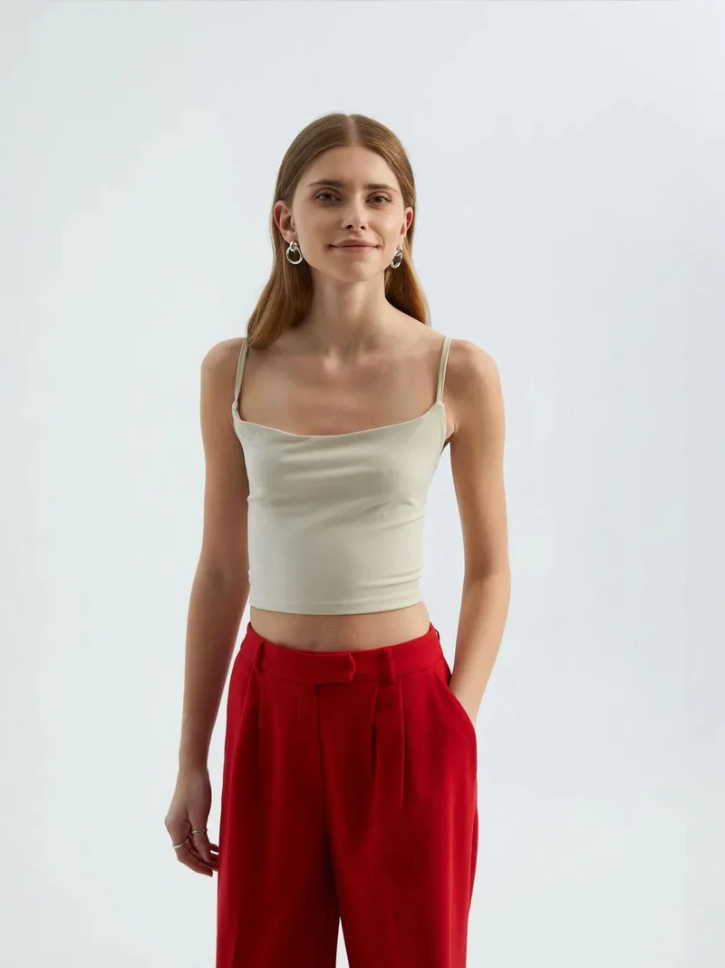 HICCUP Spaghetti Strap Cami Top with a Back Detail