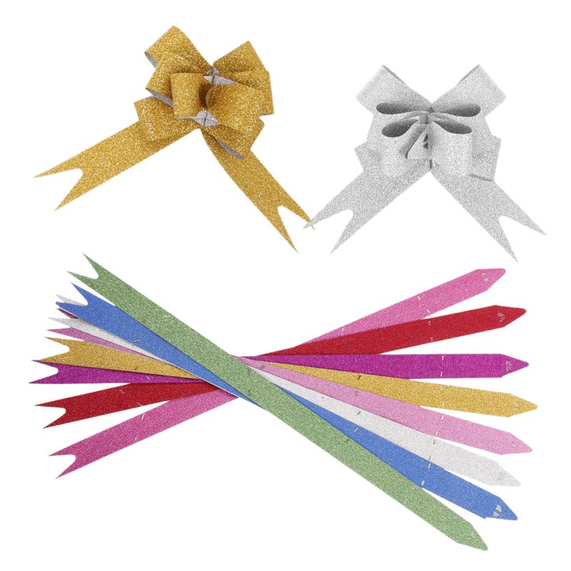 80 Pcs Decorative Plastic Pull Bows For Gift Wrapping Wedding Party Car Ornaments - Image 2