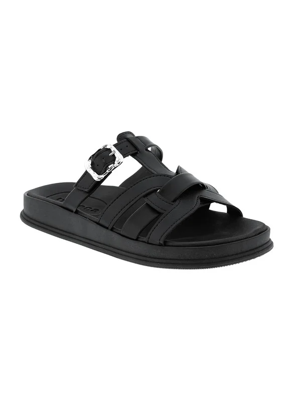 MOLECA Moleca Ladies Flat Sandals Black | Made In Brazil