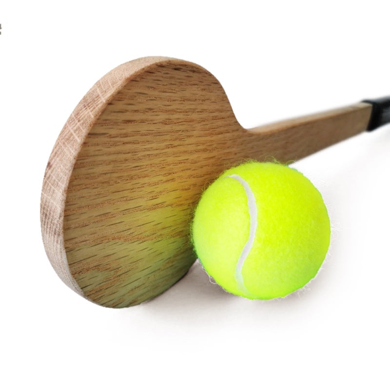 Kids Tennis Training Racket - Premium Wood Construction Durable Practice Tool for Kids Tennis Skill Improvement With Comfortable Random Color Grip to Boost Swing Accuracy - Image 3