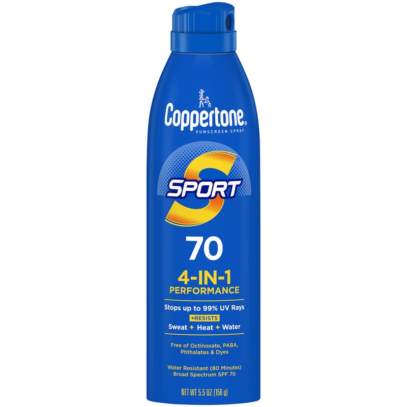 Coppertone SPORT Continuous Sunscreen Spray Broad Spectrum SPF 70 (5.5 Ounce) (Packaging may vary) - Image 1
