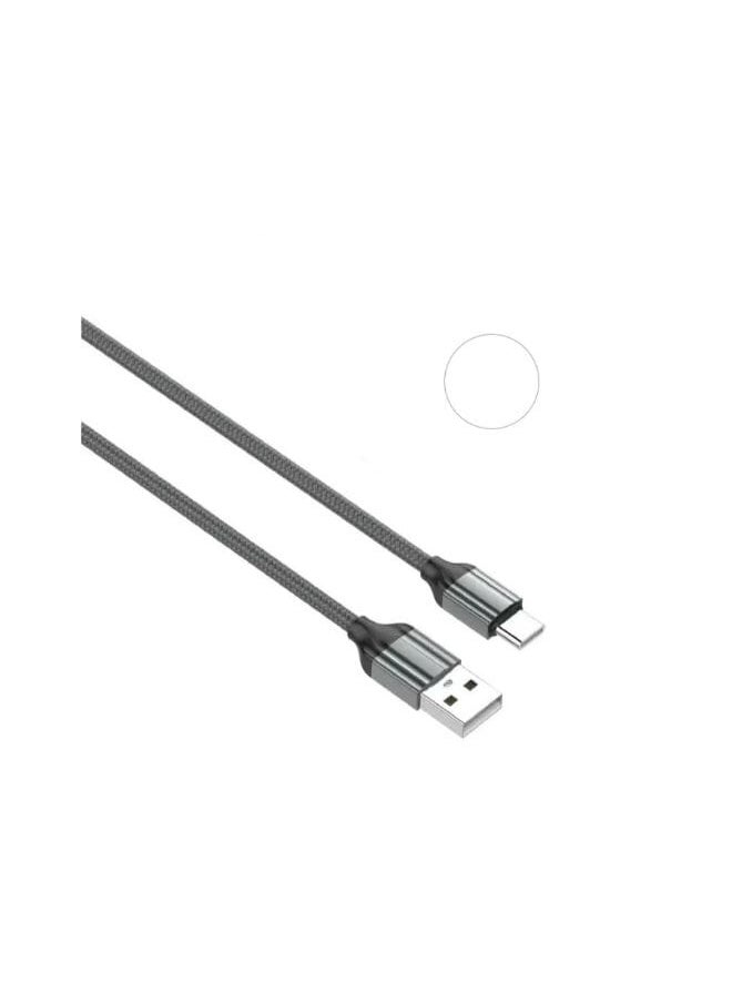 LDNIO - LS441 TPE Fast Charging Data Cable Type-C To USB-A, 1M Length And 2.4A Current Max - Grey - Image 1