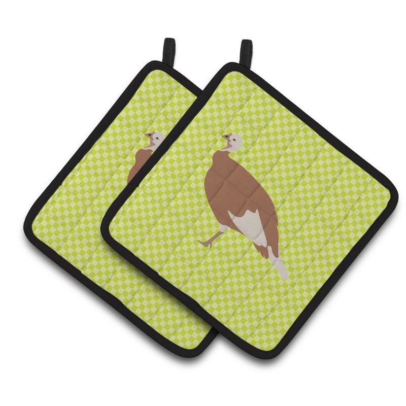 Caroline's Treasures ""Caroline's Treasures Jersey Buff Turkey Hen Green Decorated Pot Holder  7.5"""" x 7.5""""""