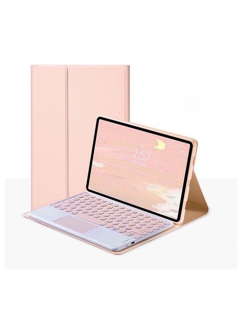 غطاء لوحة مفاتيح متوافق مع Lenovo Idea Tab Pro مقاس 12.7 بوصة (2025) - لوحة مفاتيح لاسلكية بلوتوث بأزرار دائرية قابلة للإزالة مع لوحة لمس ذكية وحافظة للجهاز اللوحي