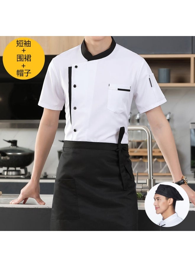 NIBEMINENT Sleeve For Fast Short Long Food Bakery Restaurant Work Top Cooking Wear Uniform Cafe Jacket Men Tops Kitchen Hotel Chef  - Image 1