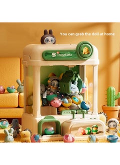 Generic [Tao Doodle] Children's Electric Doll Grab Machine Coin-operated Toy Boy And Girl Clamp Doll Fun Gashapon Machine Gift-Color:[dinosaur Green Gift Box Model] Free 30 Dolls + 10 Gashapon + 10 Coins  - Image 3