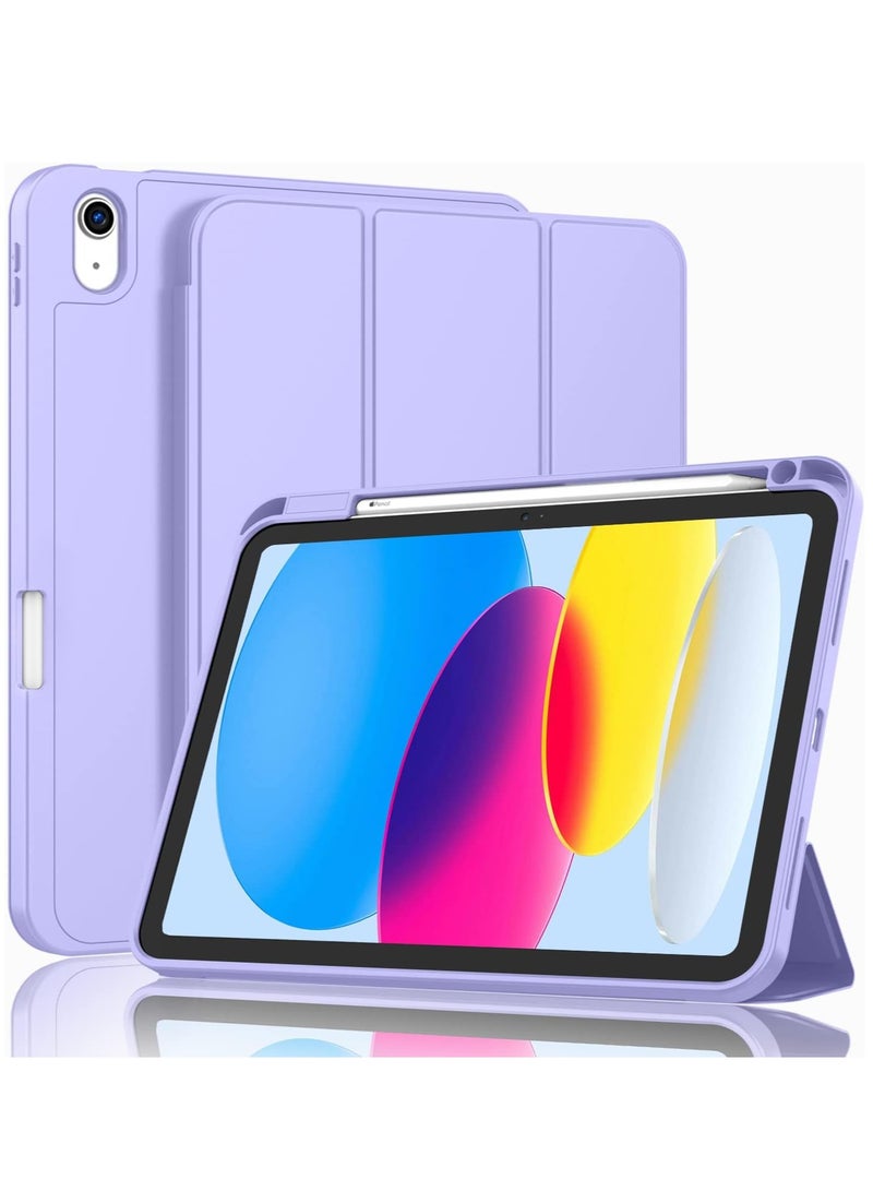 ELTRAZONE iPad 10th Generation Case (10.9 Inch, 2022) – Smart Case with Pencil Holder, Soft TPU Back, Auto Wake/Sleep Support – Light Purple - Image 1