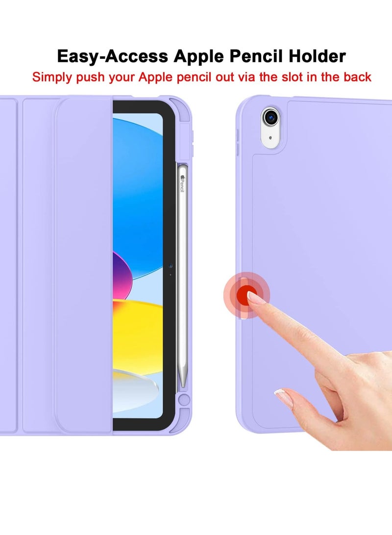 ELTRAZONE iPad 10th Generation Case (10.9 Inch, 2022) – Smart Case with Pencil Holder, Soft TPU Back, Auto Wake/Sleep Support – Light Purple - Image 3