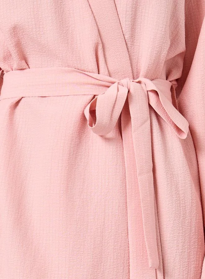 Take Two Take Two Textured Solid Robe with Tie Belt