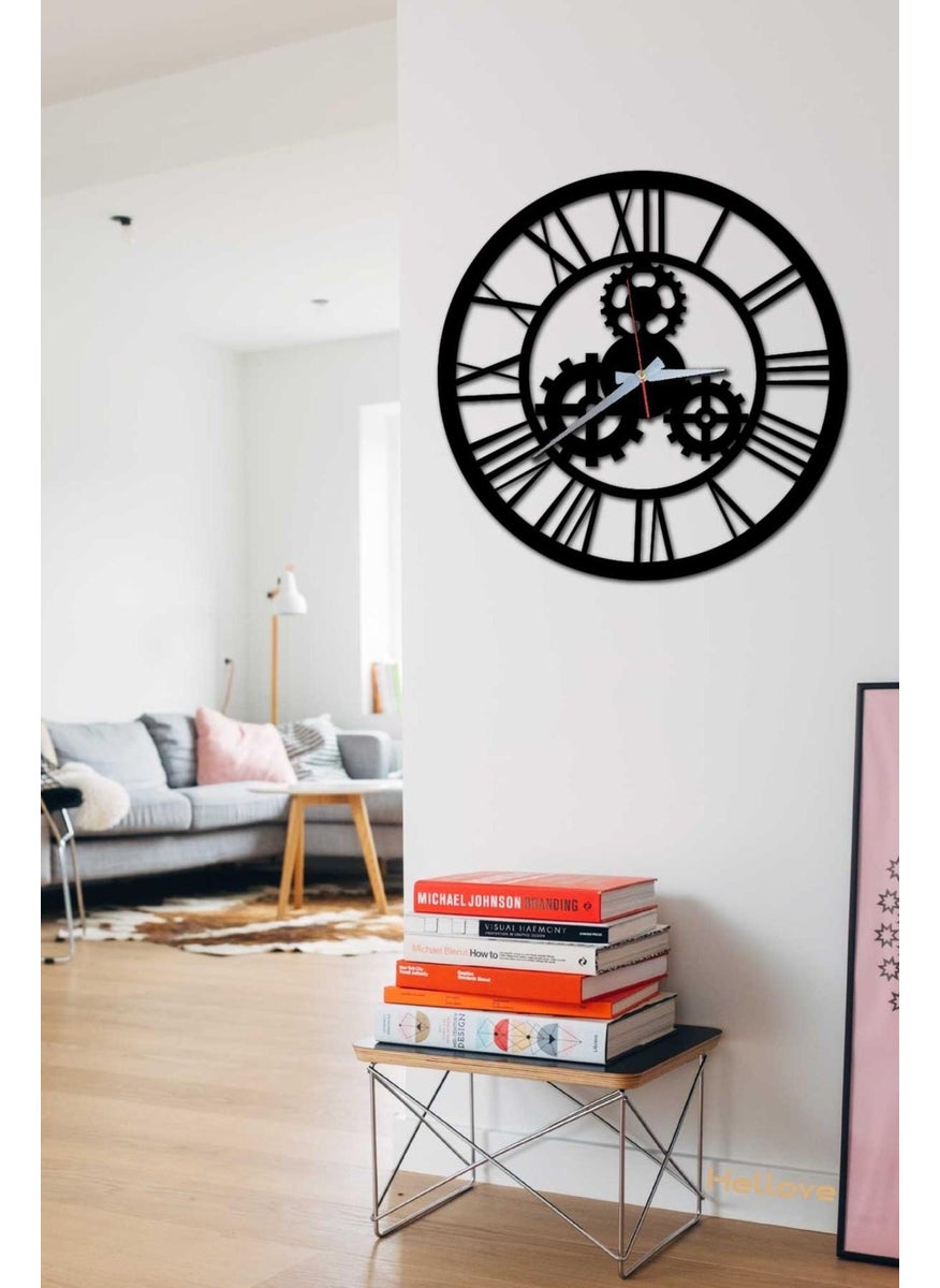 HELLOVE Roman Numeral Wall Clock Machine Gear Wheel Wall Clock  - Image 5
