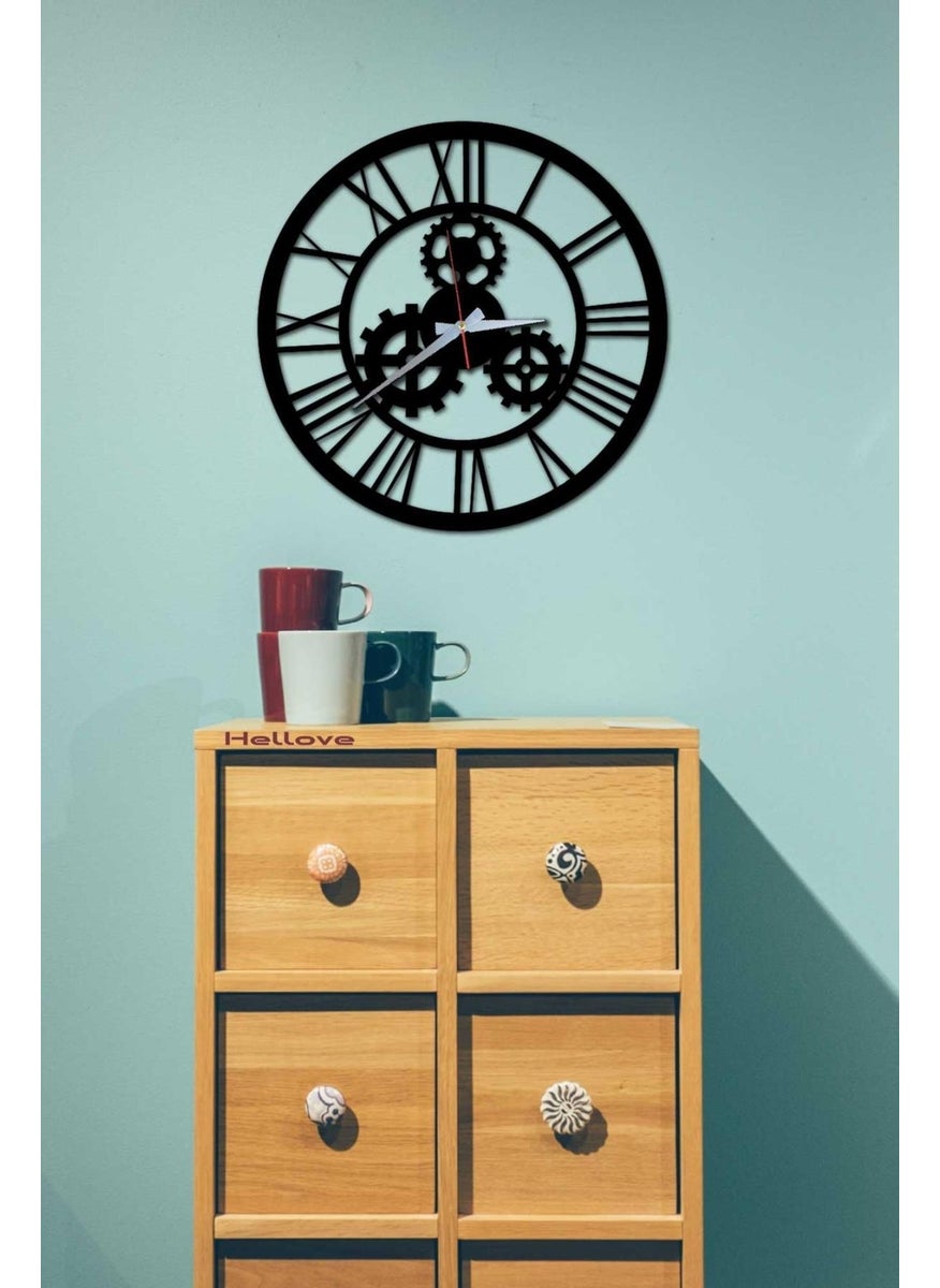 HELLOVE Roman Numeral Wall Clock Machine Gear Wheel Wall Clock  - Image 4