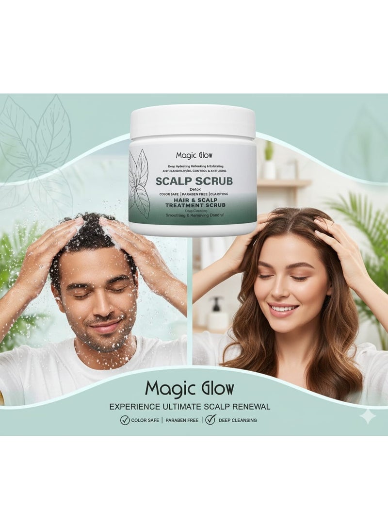 Magic Glow Scalp Scrub, Deep Hydrating Hair Treatment, Anti-Dandruff, Paraben Free - Image 1