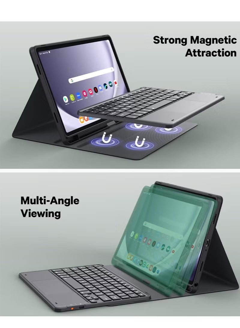 Keyboard Case for Samsung Galaxy Tab A9 Plus 11-inch 2023, 7-color backlit touchpad keyboard, anti-smudge protective cover with S pen holder, detachable keyboard for Galaxy Tab A9+ 11, - Image 4
