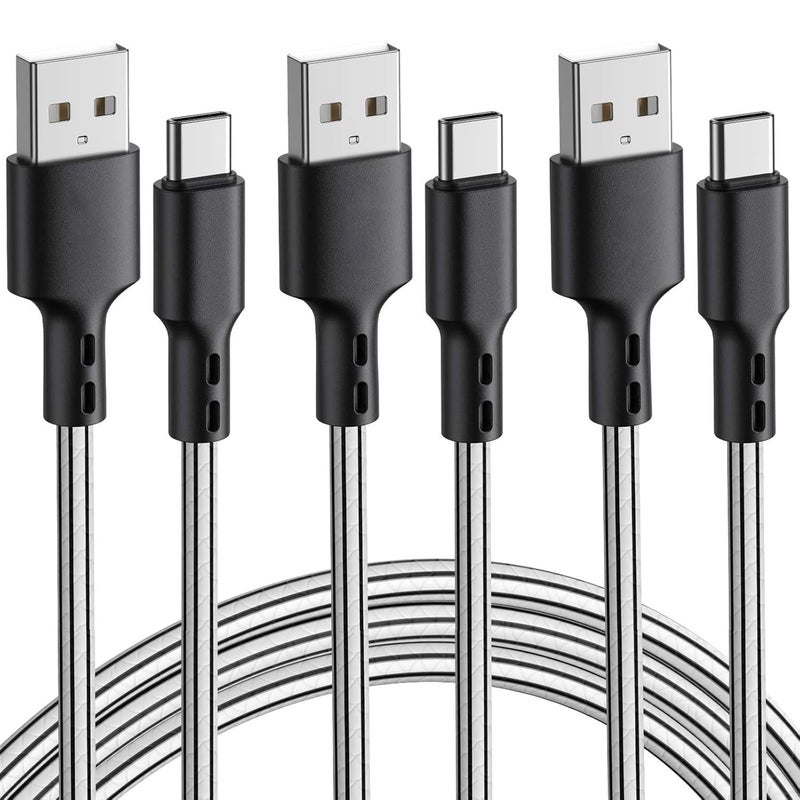 شيتيك كابل SCHITEC من النوع C، 3 قطع بطول 3 أمتار، كابل شاحن سريع USB A إلى C من مادة TPE لشحن البيانات ومزامنتها لهواتف Samsung Galaxy S9+/S9/S8، Note 8، Huawei P10/P9، Oneplus 2/3، Lumia، Nexus 5X/6P، Xiaomi (USB Type C) - Image 1