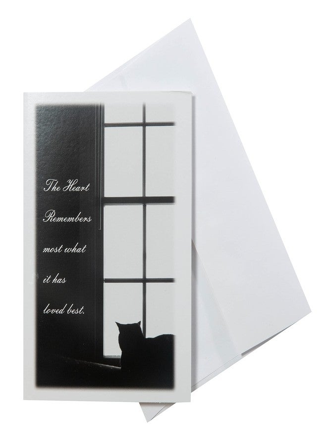 Dog Speak The Heart Remembers Most What It Has Loved Best - Cat Death Loss of Pet Sympathy Card - Image 1