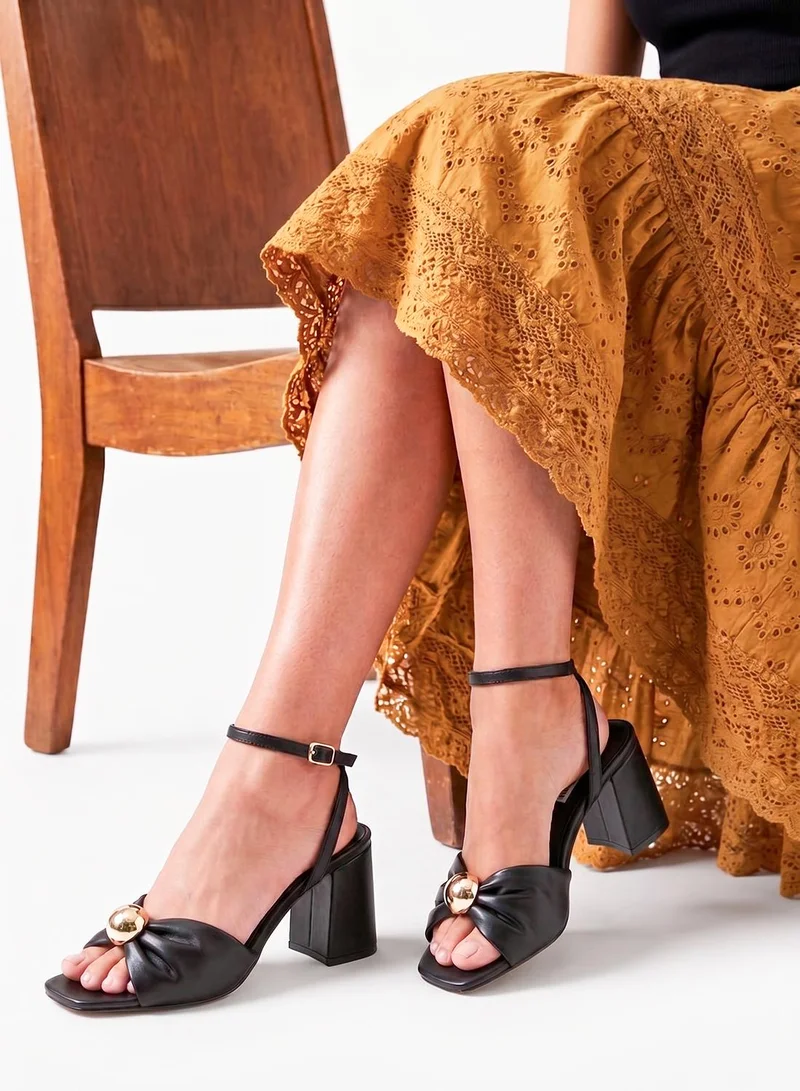 STEVE MADDEN  Nappa Leather Buckle Ornament  Sandals for Women | Best Price UAE