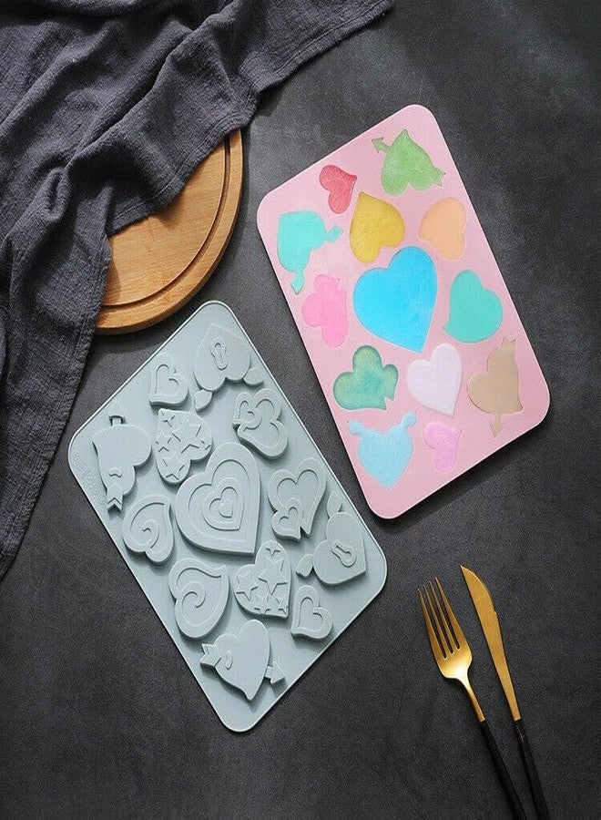 MATIN IMPEX 13pc Flat Shiny Assorted Heart Silicone Mold for Resin and More (CFM161) - Image 2