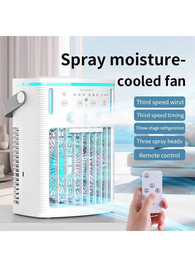Table Fan,Cooling Fan,Air Conditioner Fan With Remote,Timer Function,7-Color Night light,3-Level Mist Modes,Personal Air Conditioner For Bedroom,Office,Room,Camping