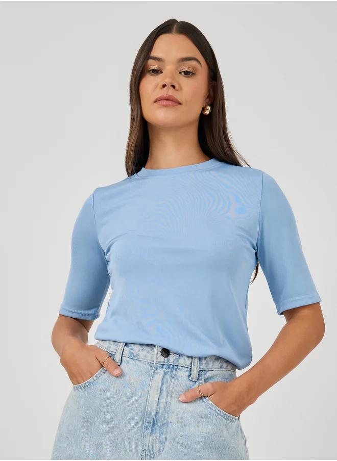 ستايلي Solid Regular Fit Round Neck T-Shirt