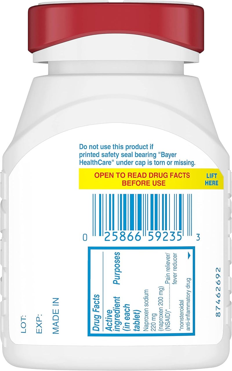 Aleve Easy Open Arthritis Cap Tablets Naproxen Sodium for Pain Relief  200 Count - Image 2