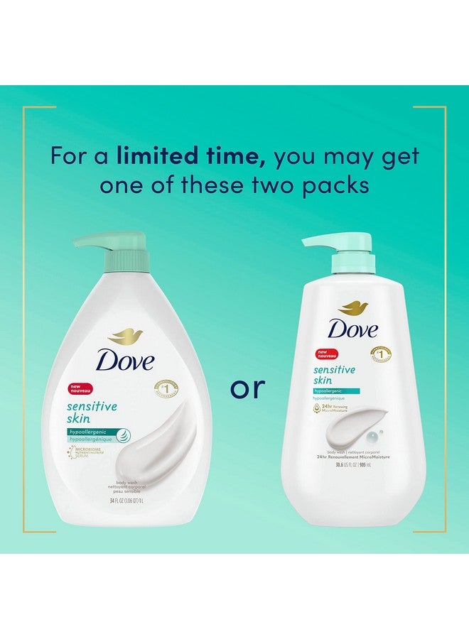 Dove Body Wash With Pump Sensitive Skin 3 Count Hypoallergenic, Paraben-Free, Sulfate-Free, Cruelty-Free, Moisturizing Skin Cleanser Effectively Washes Away Bacteria While Nourishing Skin 30.6 oz - Image 2