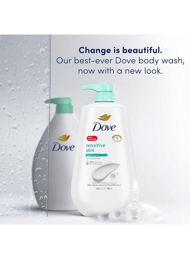 Dove Body Wash With Pump Sensitive Skin 3 Count Hypoallergenic, Paraben-Free, Sulfate-Free, Cruelty-Free, Moisturizing Skin Cleanser Effectively Washes Away Bacteria While Nourishing Skin 30.6 oz - Image 3
