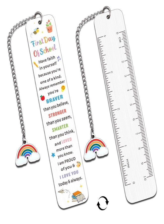Fleure Esme Christmas Bookmarks for Students Back to School Supplies for Girls Boys Metal Ruler Bookmark First Day of Kindergarten Gifts for Kids Classroom Teacher Back to School 1st Grade Gift for Daughter Son - Image 1