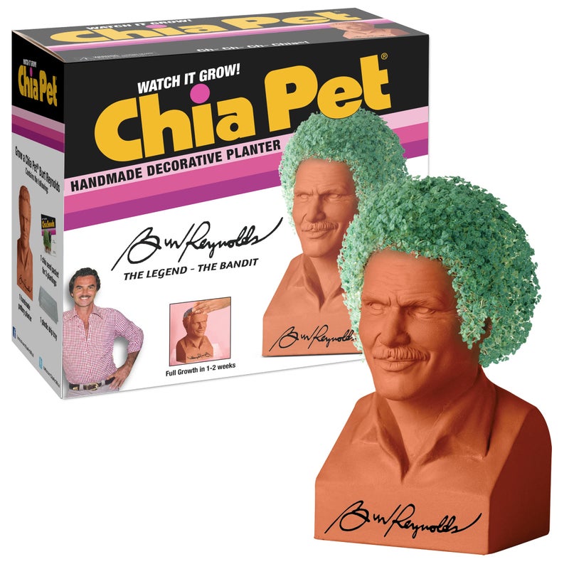 Chia Pet Burt Reynolds with Seed Pack, Decorative Pottery Planter, Easy to Do and Fun to Grow, Novelty Gift, Perfect for Any Occasion - Image 1