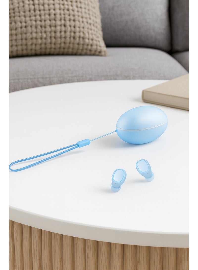 Wireless Bluetooth earphones – 8mm driver – Type-C charging – 5-hour playtime – comfortable and lightweight design – blue color - Image 3