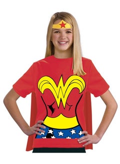 RUBIE'S Womens Justice League Child Wonder Woman 100% Cotton Tshirt Costume One Color Medium Us  - Image 1