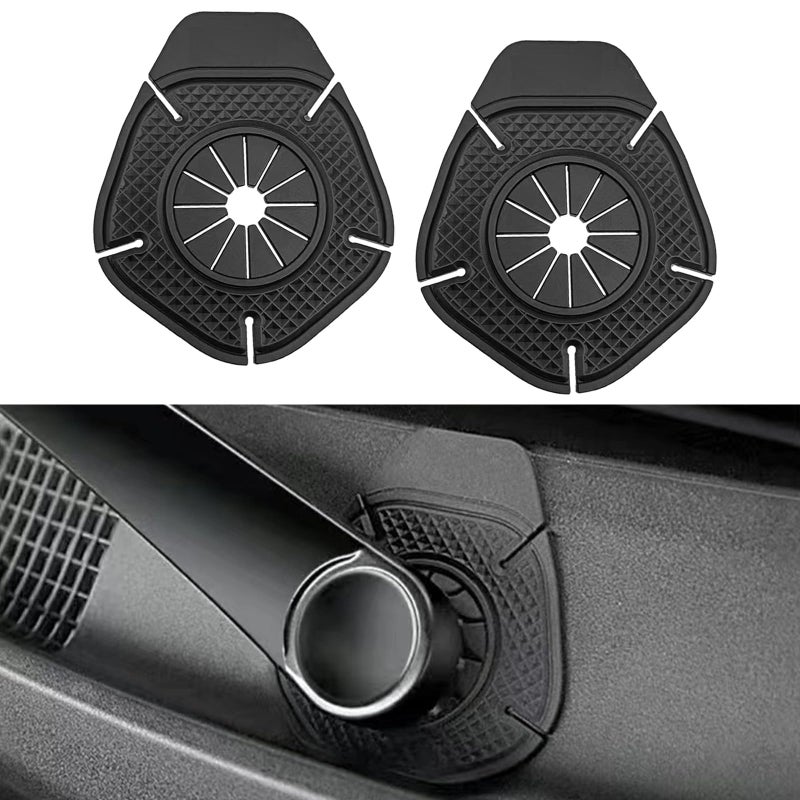 2PCS Car Wiper Hole Protective Cover Silicone Wiper Arm Bottom Protection Pads Wiper Dust Jacket AntiLeaf Universal for Most Vehicles Black
