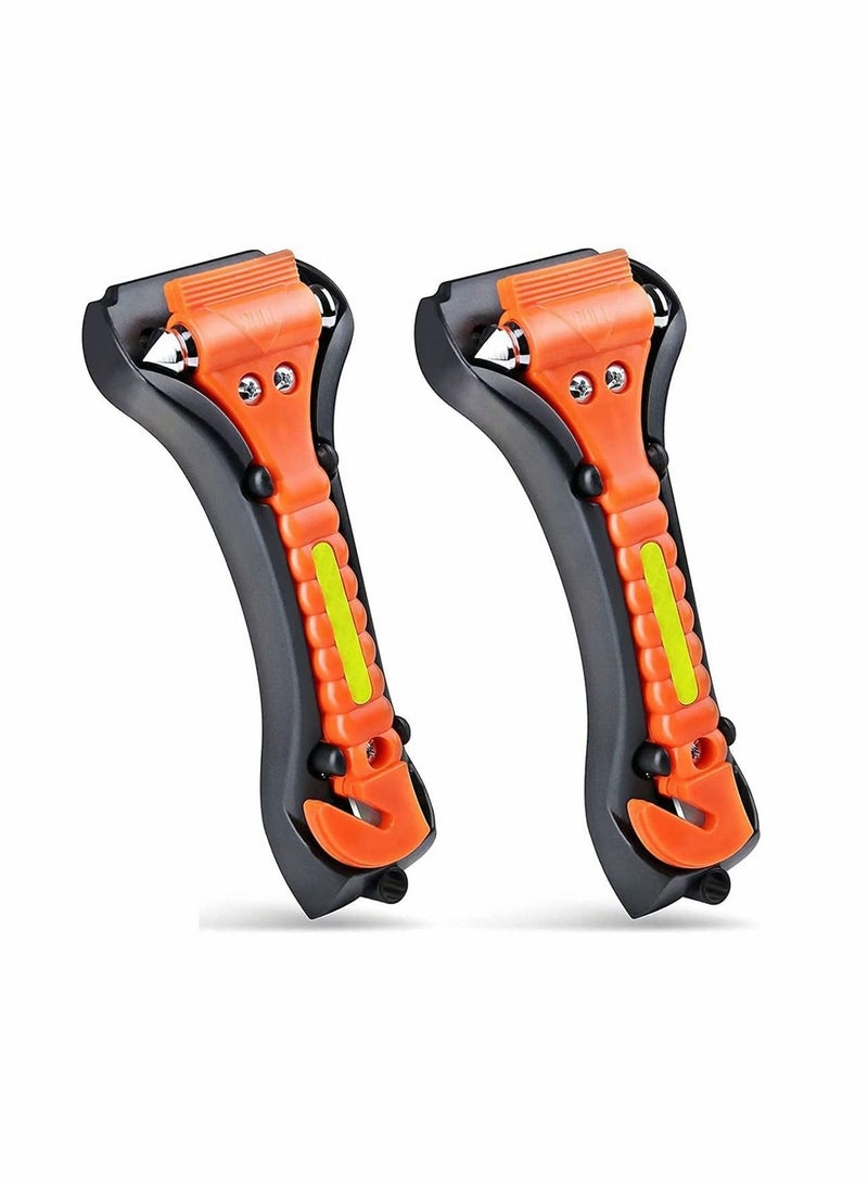 SYOSI 2 Packs Car Window Breaker and Seatbelt Cutter, Car Emergency Escape Tool with Glass Breaker Seat Belt Cutter, 2-in-1 Car Safety Hammer, Premium Carbon Steel Automotive Life Rescue Tools Kit - Image 1