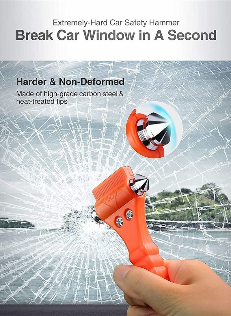 SYOSI 2 Packs Car Window Breaker and Seatbelt Cutter, Car Emergency Escape Tool with Glass Breaker Seat Belt Cutter, 2-in-1 Car Safety Hammer, Premium Carbon Steel Automotive Life Rescue Tools Kit - Image 2