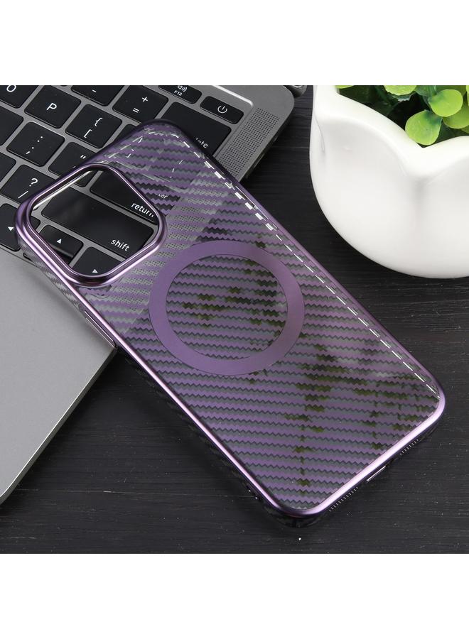 Zaboon Case For iPhone 12 Pro Max 6D Plated Carbon Fiber Clear Magsafe PC Phone Case - Image 2