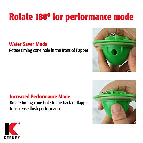 Keeney Plumb Pak K833-1 Adjustable Water Saving Toilet Tank Flapper for Use with 3 in. Flush Valve, 3-Inch, Green - Image 5