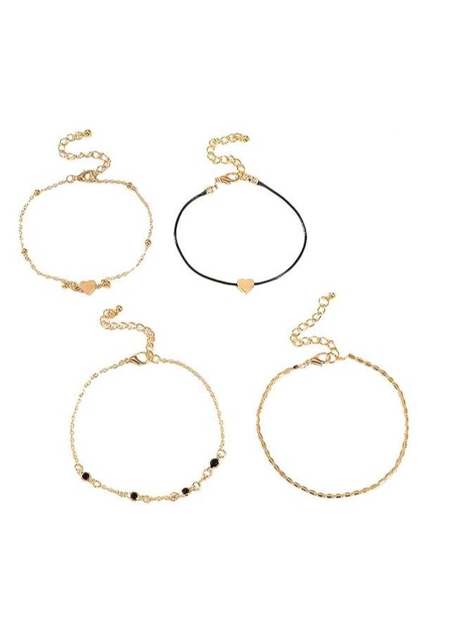 Generic Ankle Decoration Gold Anklets Gold Bracelets for Women Ankle Bracelets for Women Gold Hoops Earrings for Women Feet Beaded Anklets for Women Sandals Chain Jewelry Anklet Golden  - Image 3