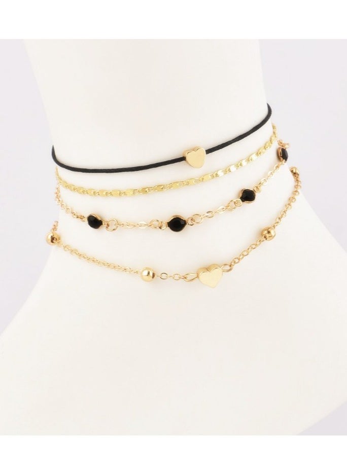 Generic Ankle Decoration Gold Anklets Gold Bracelets for Women Ankle Bracelets for Women Gold Hoops Earrings for Women Feet Beaded Anklets for Women Sandals Chain Jewelry Anklet Golden  - Image 2