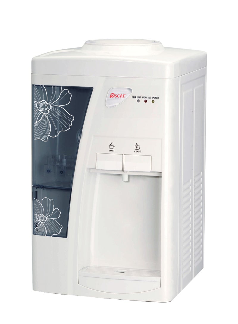 OSCAR Tabletop Water Dispenser Hot & Cold | Stainless Steel Tank (SUS304), High Efficiency Compressor, Child Safety Lock, Compact Design with Cup Holder – OWD1209T