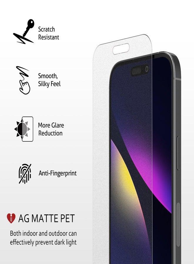 iCarez HD Anti Glare Matte Screen Protector for iPhone 15 Plus 6.7-inches [3 Pack] (Case Friendly) Premium No Bubble Easy to Apply with Hinge Installation - Image 3