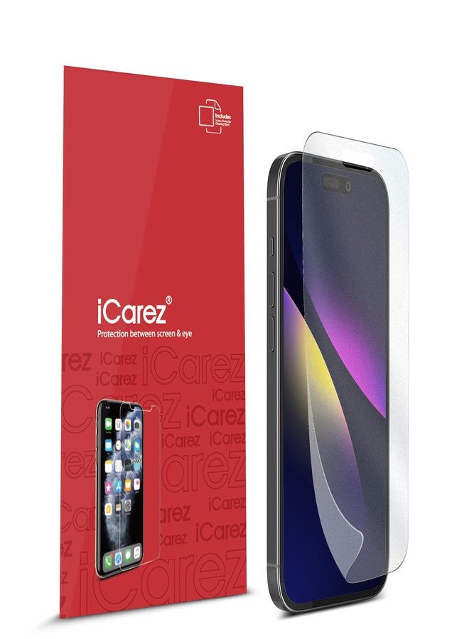 iCarez HD Anti Glare Matte Screen Protector for iPhone 15 Plus 6.7-inches [3 Pack] (Case Friendly) Premium No Bubble Easy to Apply with Hinge Installation - Image 1