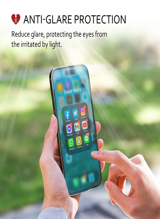 iCarez HD Anti Glare Matte Screen Protector for iPhone 15 Plus 6.7-inches [3 Pack] (Case Friendly) Premium No Bubble Easy to Apply with Hinge Installation - Image 2