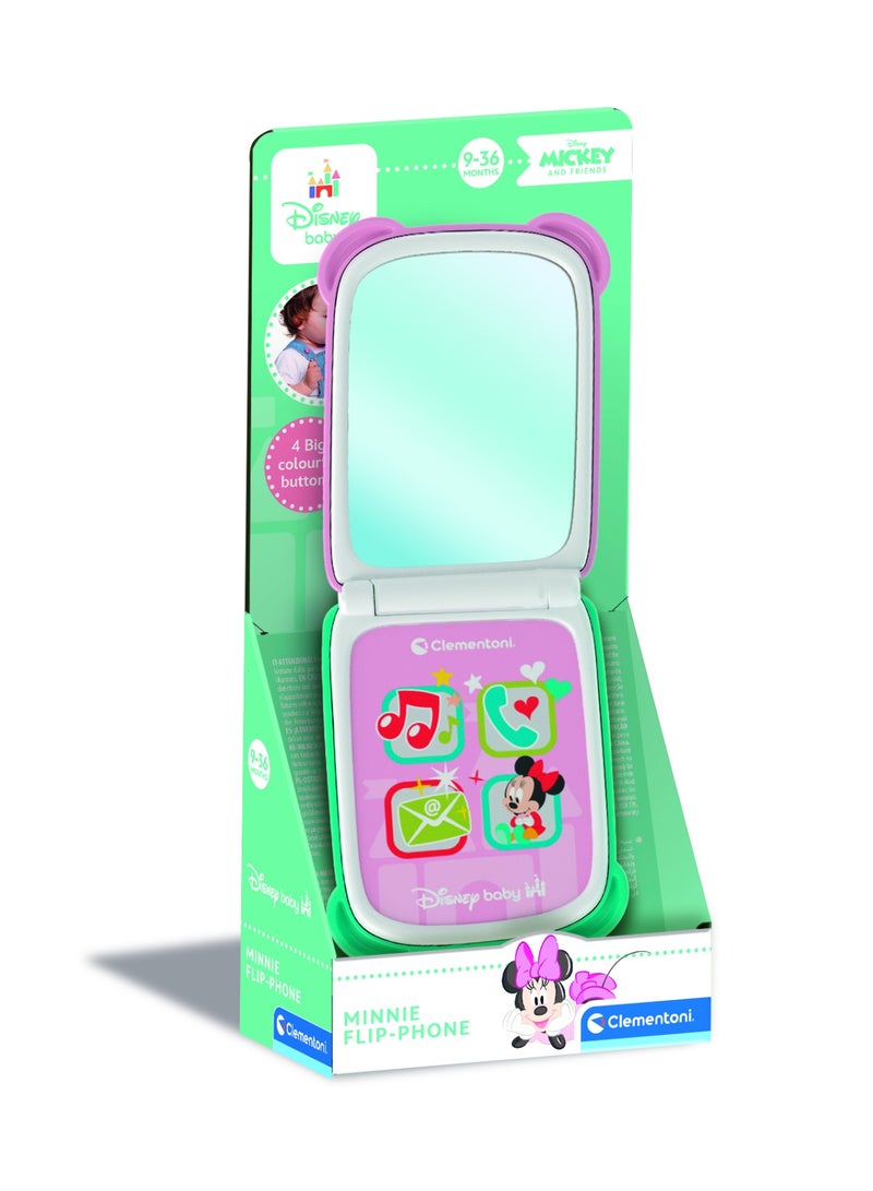 Disney Baby Minnie Mouse Interactive Flip Phone, Battery Operated | Musical Toy | Interactive Toy | Educational Toy | Early Learning Toy | Helps with Motor Skill Development| Perfect Gift for Baby and Toddler - Image 1